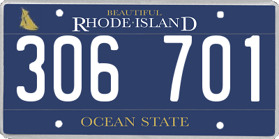 RI license plate 306701