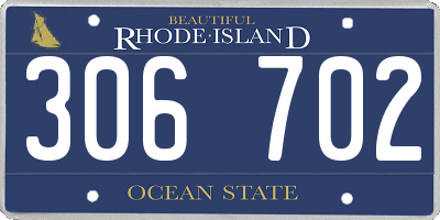 RI license plate 306702