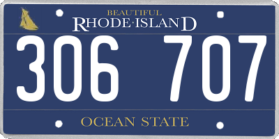 RI license plate 306707