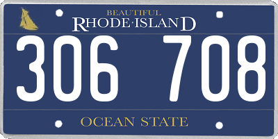 RI license plate 306708