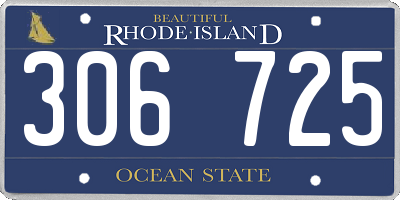 RI license plate 306725