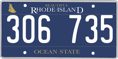 RI license plate 306735