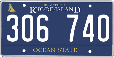 RI license plate 306740