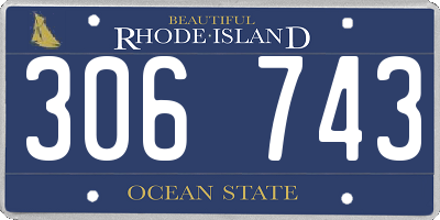 RI license plate 306743
