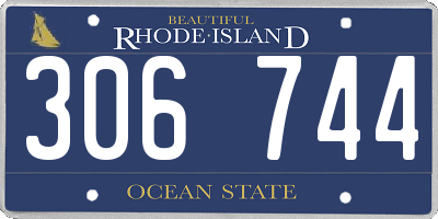 RI license plate 306744