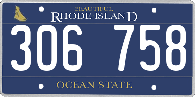 RI license plate 306758