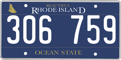 RI license plate 306759