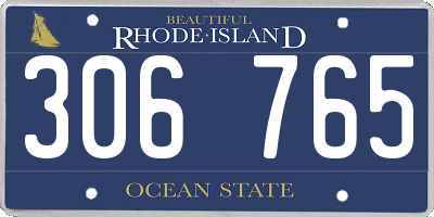 RI license plate 306765