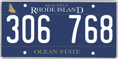 RI license plate 306768