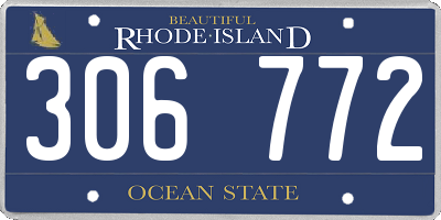 RI license plate 306772