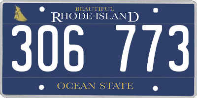 RI license plate 306773