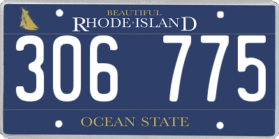 RI license plate 306775