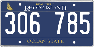 RI license plate 306785