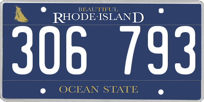 RI license plate 306793