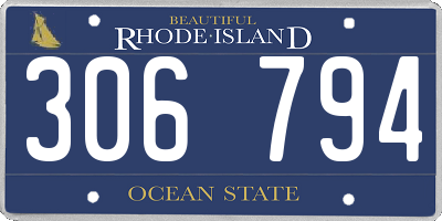 RI license plate 306794