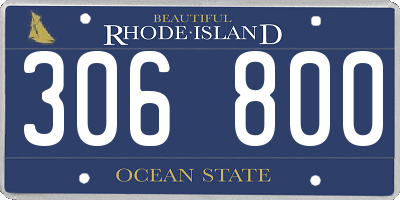 RI license plate 306800