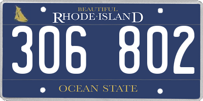 RI license plate 306802