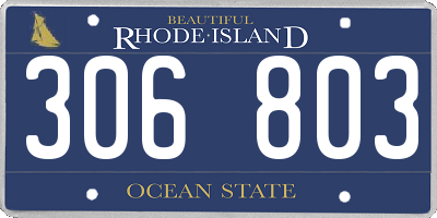 RI license plate 306803
