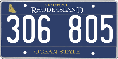 RI license plate 306805