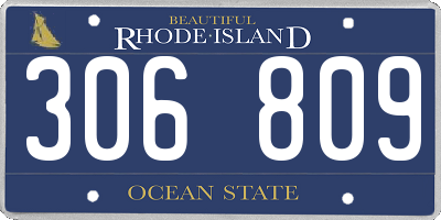 RI license plate 306809