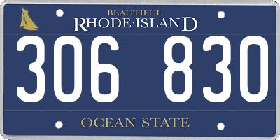 RI license plate 306830