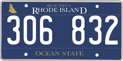 RI license plate 306832