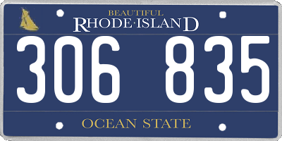 RI license plate 306835