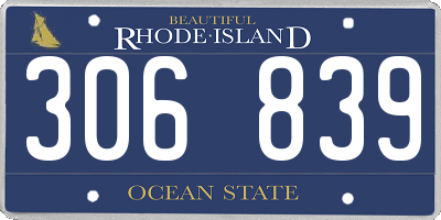 RI license plate 306839