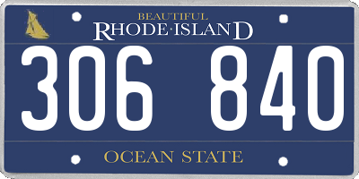 RI license plate 306840