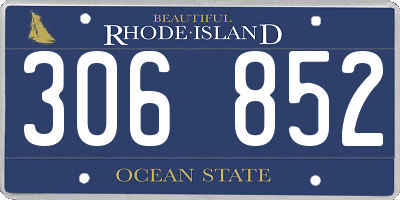 RI license plate 306852