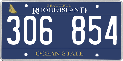 RI license plate 306854