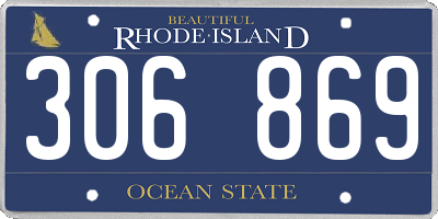RI license plate 306869