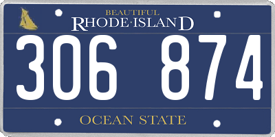 RI license plate 306874