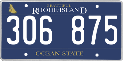 RI license plate 306875