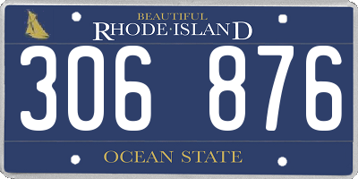RI license plate 306876