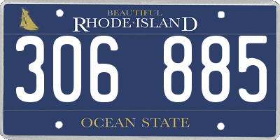 RI license plate 306885