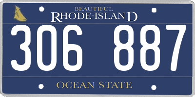 RI license plate 306887