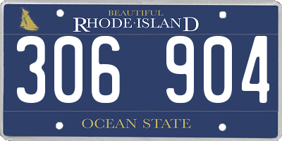 RI license plate 306904
