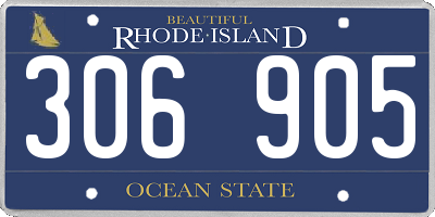 RI license plate 306905