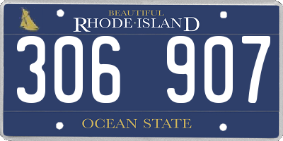 RI license plate 306907
