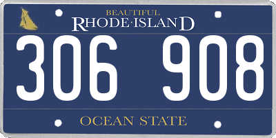 RI license plate 306908