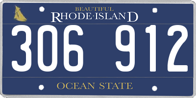 RI license plate 306912
