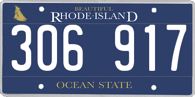 RI license plate 306917