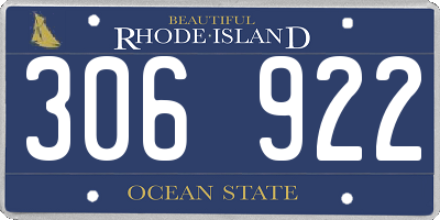 RI license plate 306922
