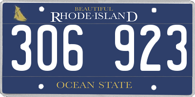 RI license plate 306923