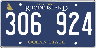 RI license plate 306924
