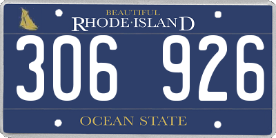 RI license plate 306926