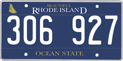 RI license plate 306927