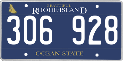 RI license plate 306928
