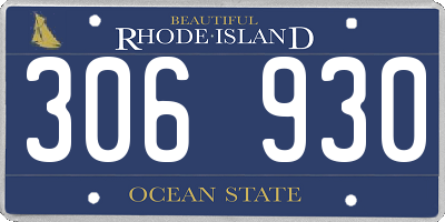RI license plate 306930